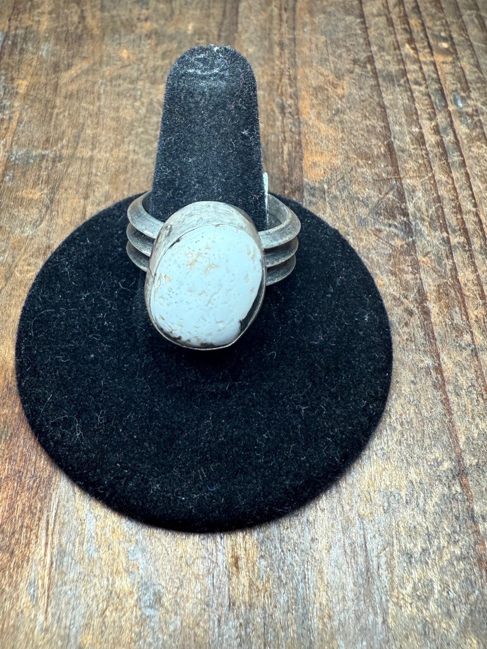 Sterling Silver White buffalo Stone Statement Ring - Women Jewelry